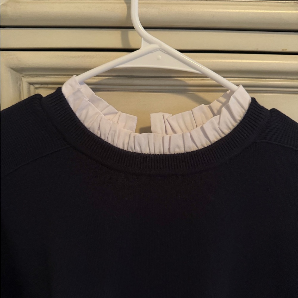 Christian Lacroix Navy Blue Sweater with White Collar - Picture 2 of 5